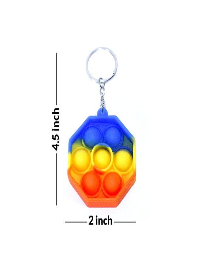 AASA Small Push Pop Bubble Toy Key Chains for Kids and Adults Multicolor Set of 2Pcs - Image 2
